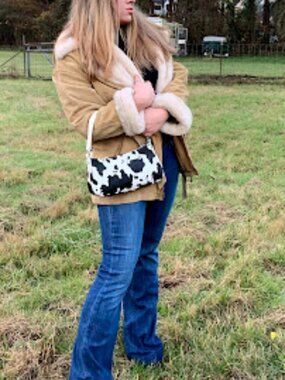 Women’s Tan Teddy Jacket with Cream Shearling Trim